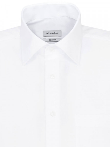 SEIDENSTICKER Comfort Fit Camicia Bianco Business Kent Popeline - Vista 2