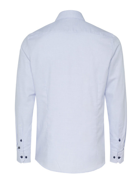 PURE Slim Fit Camicia Blu medio Haifisch Struktur