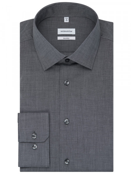 SEIDENSTICKER Tailored Fit Camicia Antracite Business Kent Fil à Fil - Vista 4