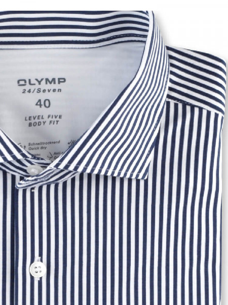 OLYMP Slim Fit Camicia Marino Kent Jersey