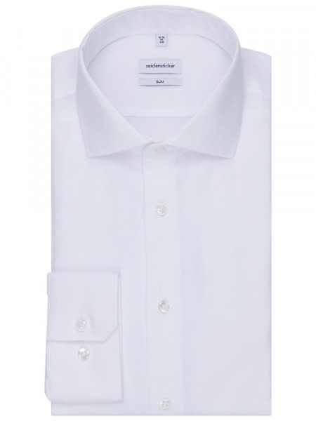 SEIDENSTICKER Slim Fit Camicia Bianco Haifisch Oxford - Vista 4