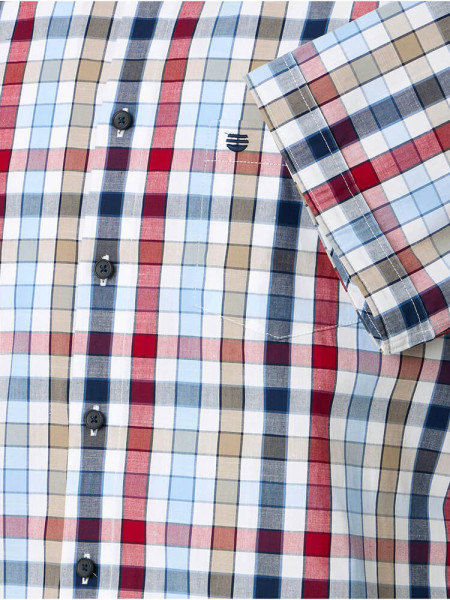 REDMOND Comfort Fit Camicia Rosso Kent Struktur - Vista 2