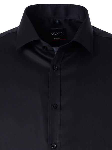 VENTI Slim Fit Camicia Nero Kent Popeline - Vista 1
