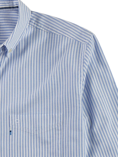 OLYMP Regular Fit Camicia Azzurro Button-Down Fein Oxford
