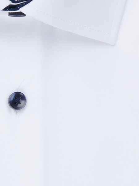 SEIDENSTICKER Slim Fit Camicia Bianco Business Kent Popeline - Vista 3